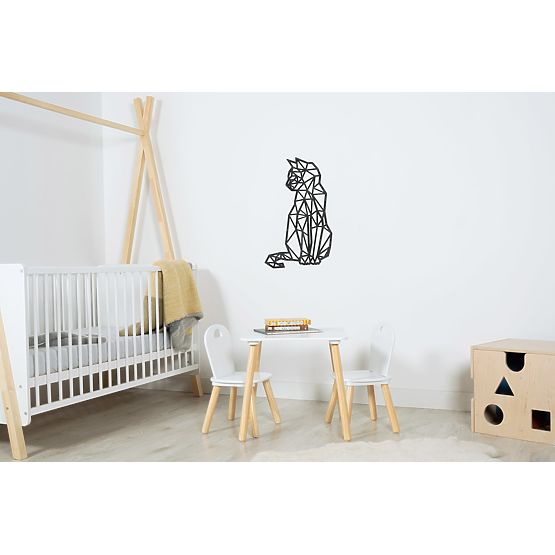 Lesena geometrijska slika - Mačka - različne barve Barva: črna