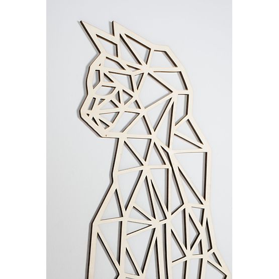 Lesena geometrijska slika - Mačka - različne barve Barva: naravni