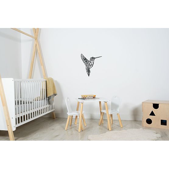 Lesena geometrijska slika - Kolibri - različne barve Barva: črna