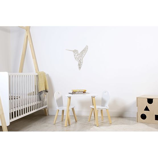 Lesena geometrijska slika - Kolibri - različne barve Barva: naravni