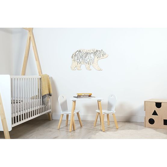 Lesena geometrijska slika - Medvedje gore - različne barve Barva: naravni