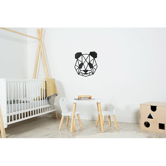 Lesena geometrijska slika - Panda - različne barve Barva: črna
