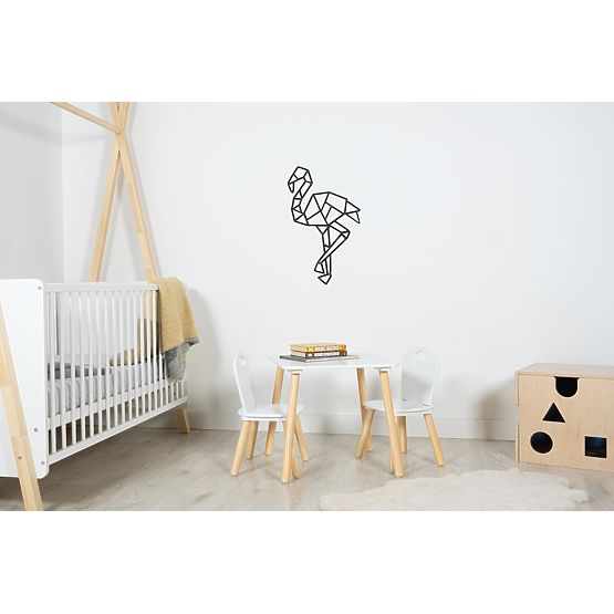 Lesena geometrijska slika - Flamingo - različne barve Barva: črna