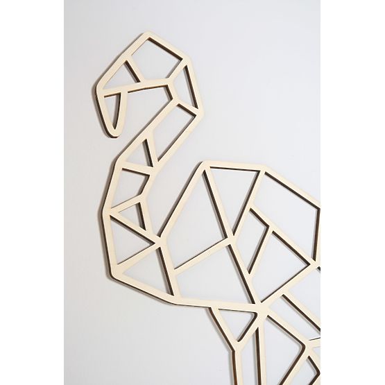 Lesena geometrijska slika - Flamingo - različne barve Barva: naravni