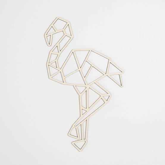 Lesena geometrijska slika - Flamingo - različne barve Barva: naravni