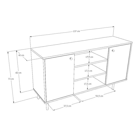 Dvovratna komoda Venus, kašmir, zlate kovinske noge