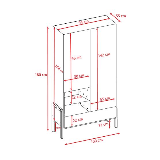 Dvovratna garderobna omara Viktor - bela