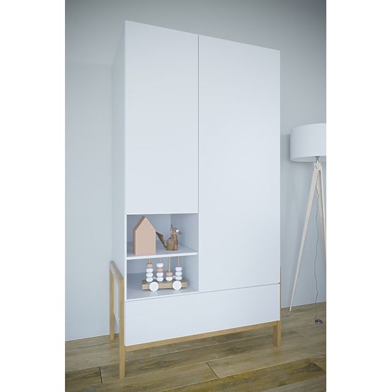 Dvovratna garderobna omara Viktor - bela