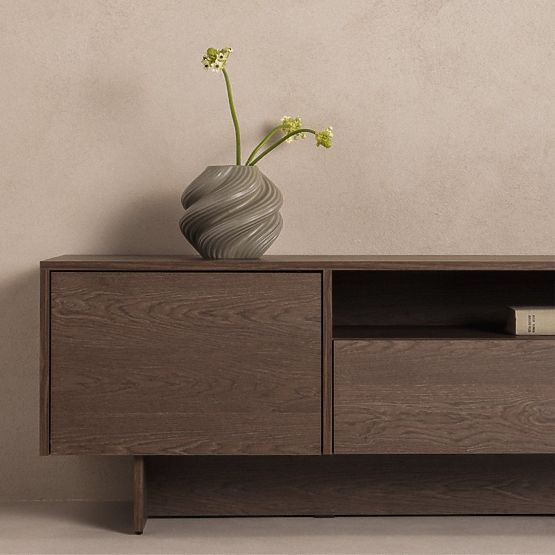 Dvovratna TV omarica s predalom Kanso, Hrast Baltic Storm