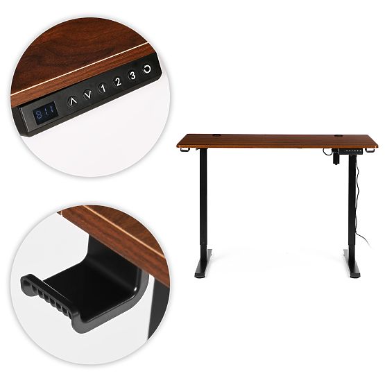 Električno nastavljiva miza 120x60 cm, višina nastavljiva 72-117 cm ModernHome