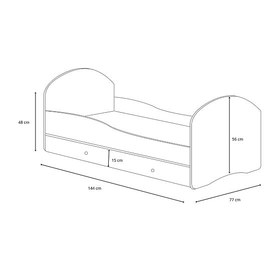 Enojna postelja Luk140x70 s predalom