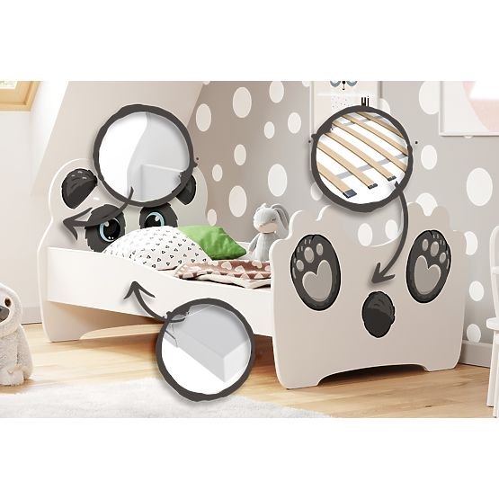 Enojna postelja Panda 140x70 z vzmetnico