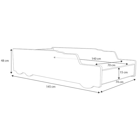 Enojna postelja Raketa 140x70 z vzmetnico