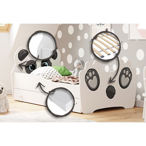 Enoposteljna postelja Panda 160x80 s predalom