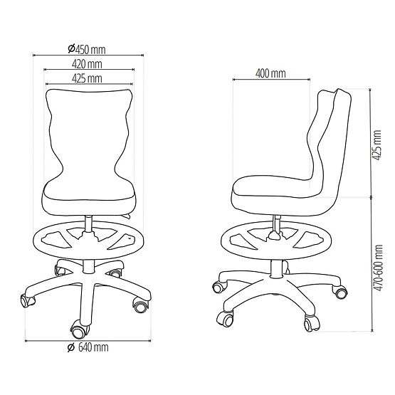 Ergonomski stol za pisalno mizo prilagojen za višino 159-188 cm - mornarsko modra