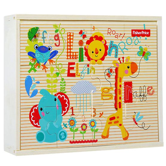 Fisher Price Dětské puzzle 3 v 1 dřevěné