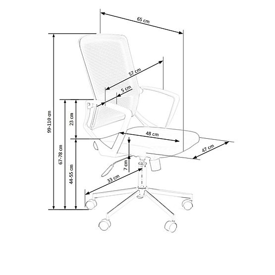Flicker pisarniški stol - svetlo siv / črn
