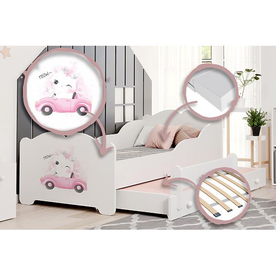 Francoska postelja ANNA 160x80 Mačka