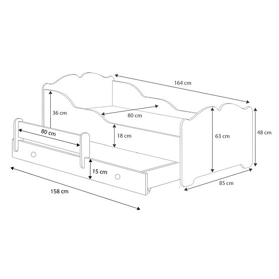Francoska postelja ANNA 160x80 Morska deklica
