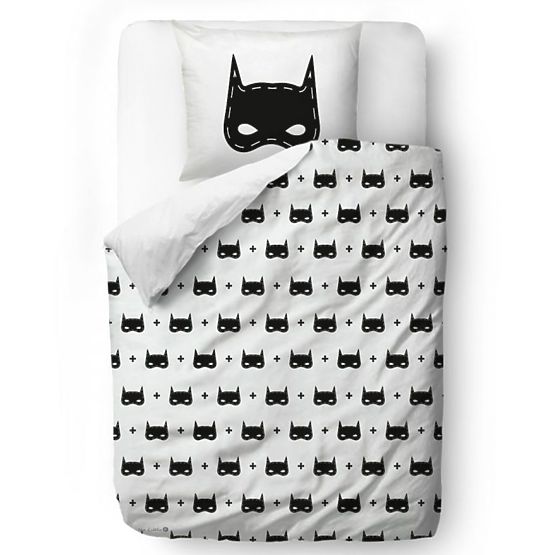 Gospod. Little Fox Batman maska posteljnina - odeja: 135 x 200 cm vzglavnik: 60 x 50 cm