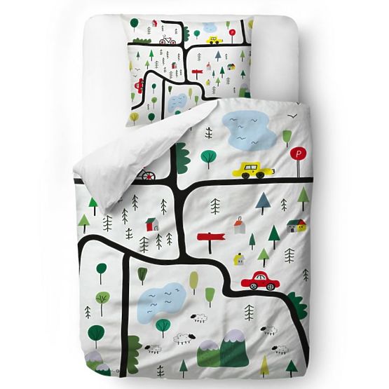 Gospod. Little Fox Posteljnina City - odeja: 135 x 200 cm blazina: 60 x 50 cm