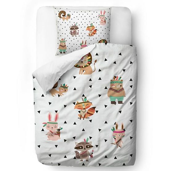 Gospod. Little Fox Posteljnina Indijanci - odeja: 135 x 200 cm blazina: 60 x 50 cm