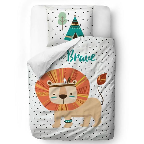 Gospod. Little Fox posteljnina pogumen lev - odeja: 100 x 130 cm blazina: 60 x 40 cm