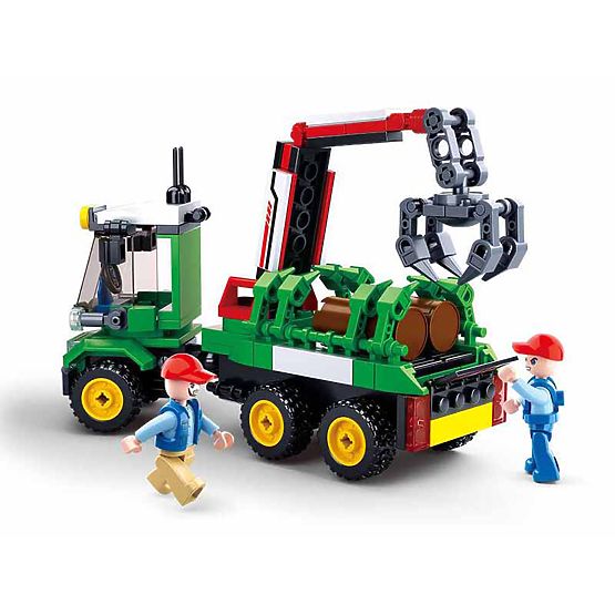 Gradbeni set Sluban Town Farma M38-B0778 - Traktor s prikolico za hlode