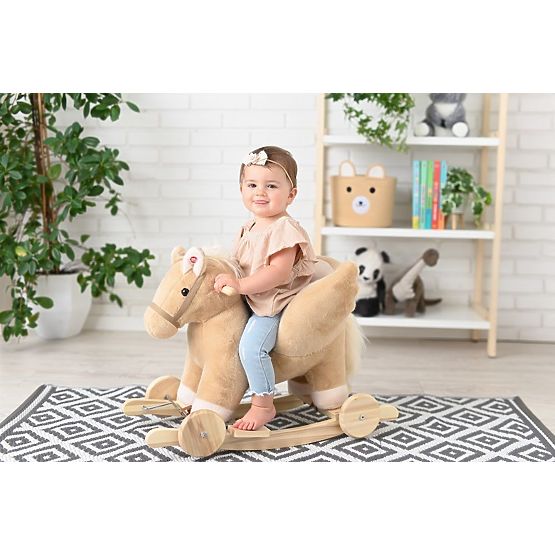 Gugalni Pegaz Bež z naslanjačem in kolesi