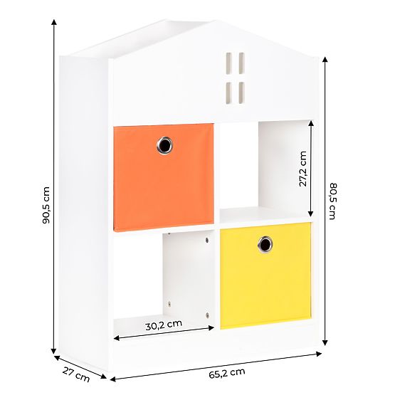 Hišna knjižnica s škatlami za shranjevanje