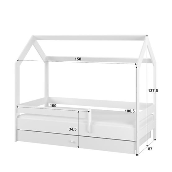 Hišna postelja Sofie 160x80 cm - bela