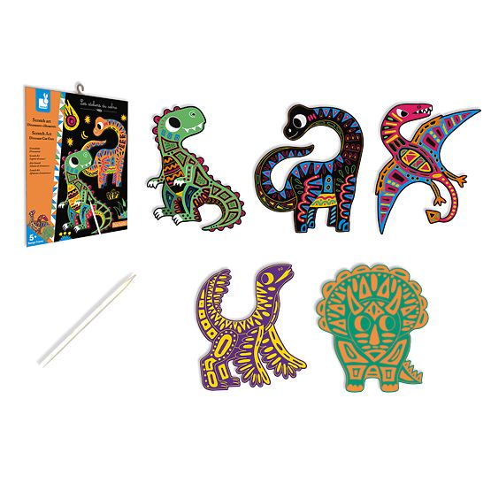 Janod scratch slike Dinosaurs Atelier Set Mini 5+