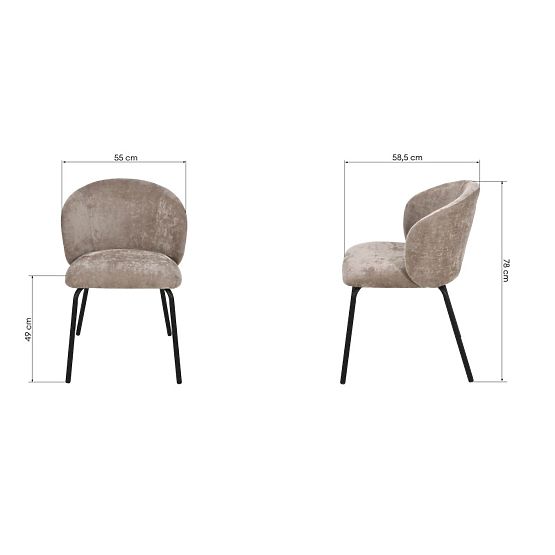 Jedilni stol Larisa, rjava/črne noge