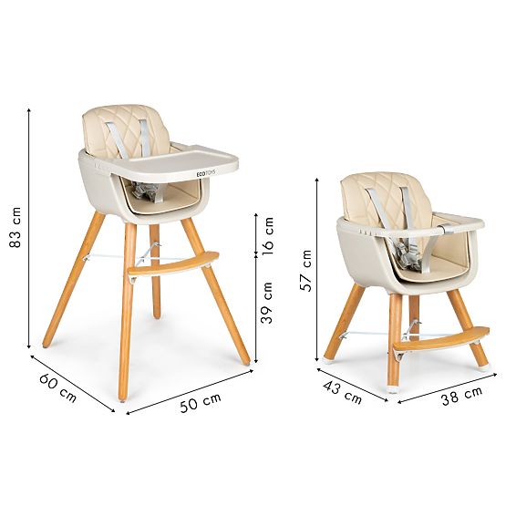 Jedilni stol Nela 2v1 - bež