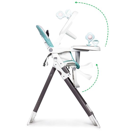 Jedilni stol za severne jelene - belo-turkizen