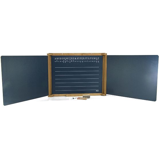 Jeujura Lesena trokrilna multifunkcijska tabla 156x43 cm s pripomočki