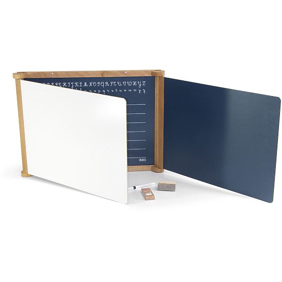 Jeujura Lesena trokrilna multifunkcijska tabla 156x43 cm s pripomočki