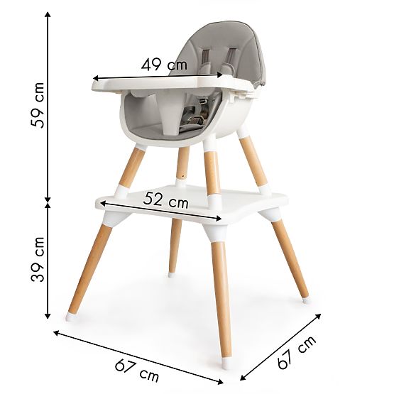 Jedilni stol SKANDI 2v1 - siv