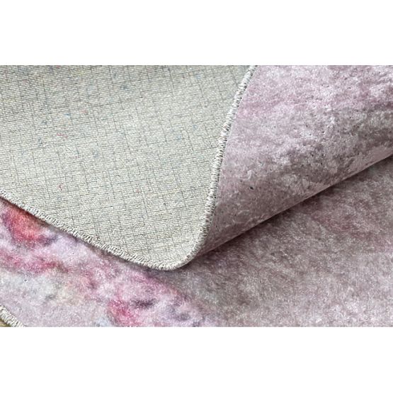 JUNIOR 51549.802 okrogla pralna preproga krona za otroke proti zdrsu - roza