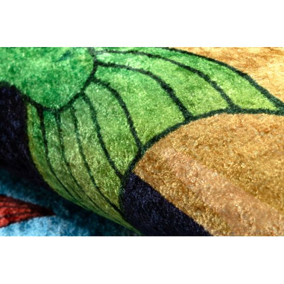 JUNIOR 51594.801 okrogla pralna preproga ribe, ocean za otroke proti zdrsu - modra