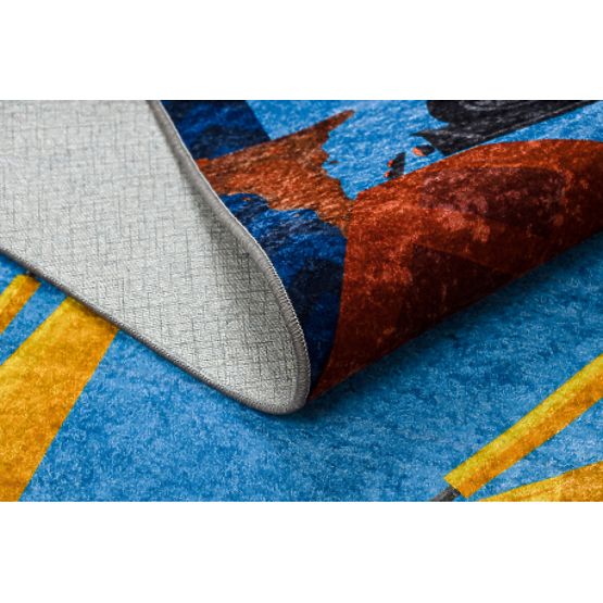 JUNIOR 51827.803 pralna preproga Tovornjak, bager za otroke proti zdrsu - modra