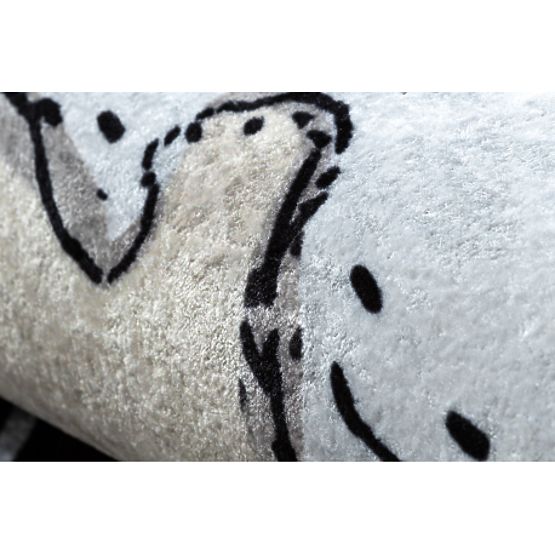 JUNIOR 51974.802 pralna preproga Medvedi, živali za otroke proti zdrsu - siva