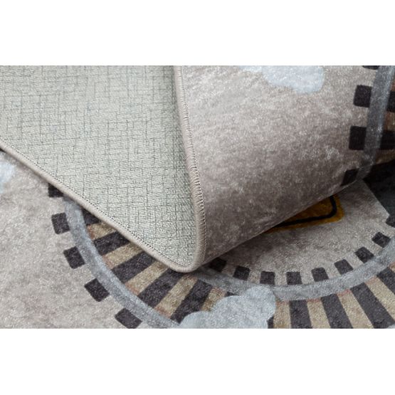 JUNIOR 51986.803 pralna preproga Tiri, lokomotiva za otroke proti zdrsu - siva