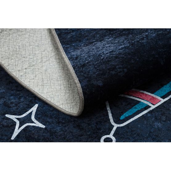 JUNIOR 52069.801 pralna preproga Vesoljska raketa za otroke proti zdrsu - črna