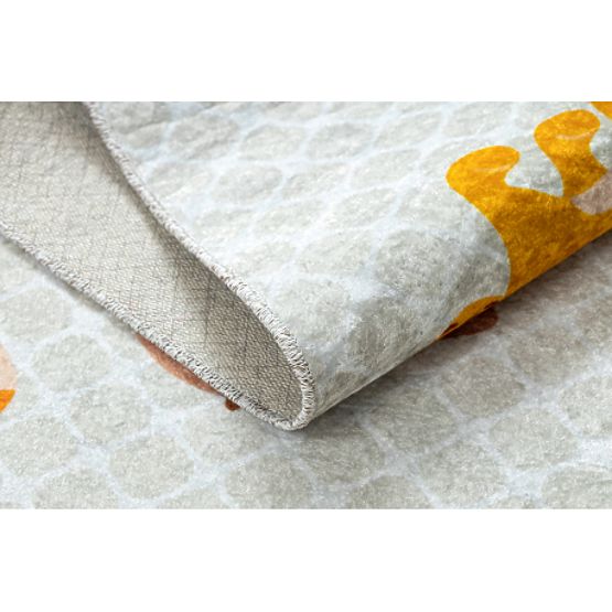 JUNIOR 52104.801 pralna preproga Safari, živali za otroke proti zdrsu - siva