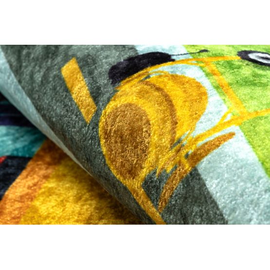 JUNIOR 52105.801 pralna preproga Gradbišče, ulica za otroke proti zdrsu - modra