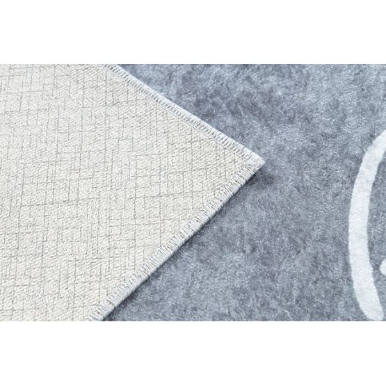 JUNIOR 52106.801 pralna preproga Abeceda za otroke proti zdrsu - siva