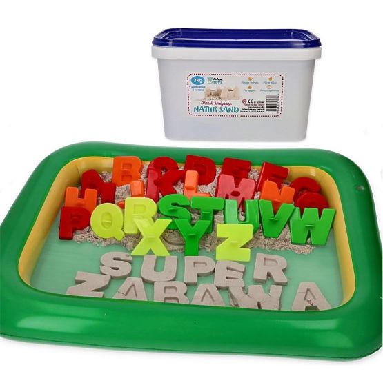 Kinetični pesek 3 kg z napihljivim peskovnikom in kalupi