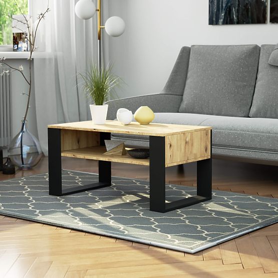 KLUBSKA MIZA DOMI HRAST ARTISAN / ČRNA