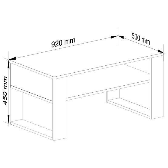 KLUBSKA MIZA DOMI HRAST CRAFT / ČRNA